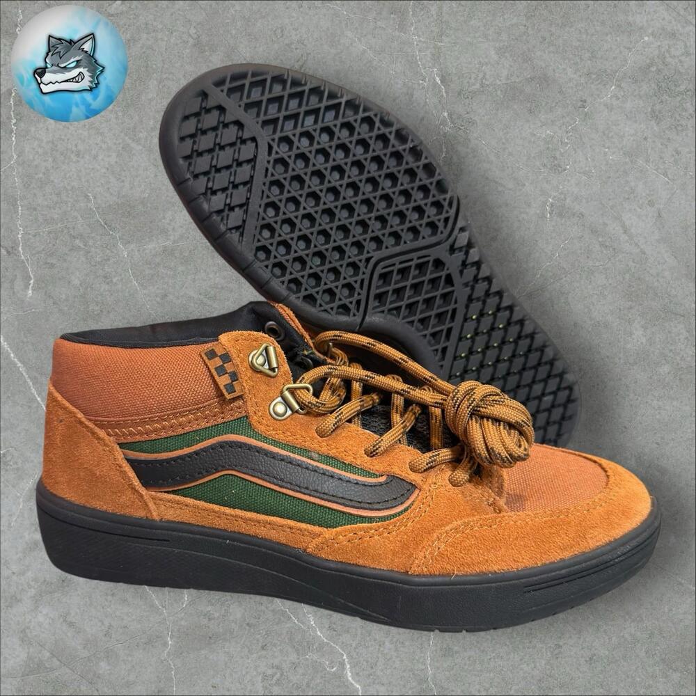 Vans Skate‎ Zahba Mid Shoes - Glazed Ginger Brown/Green - 721356 Men's Size 4.5
